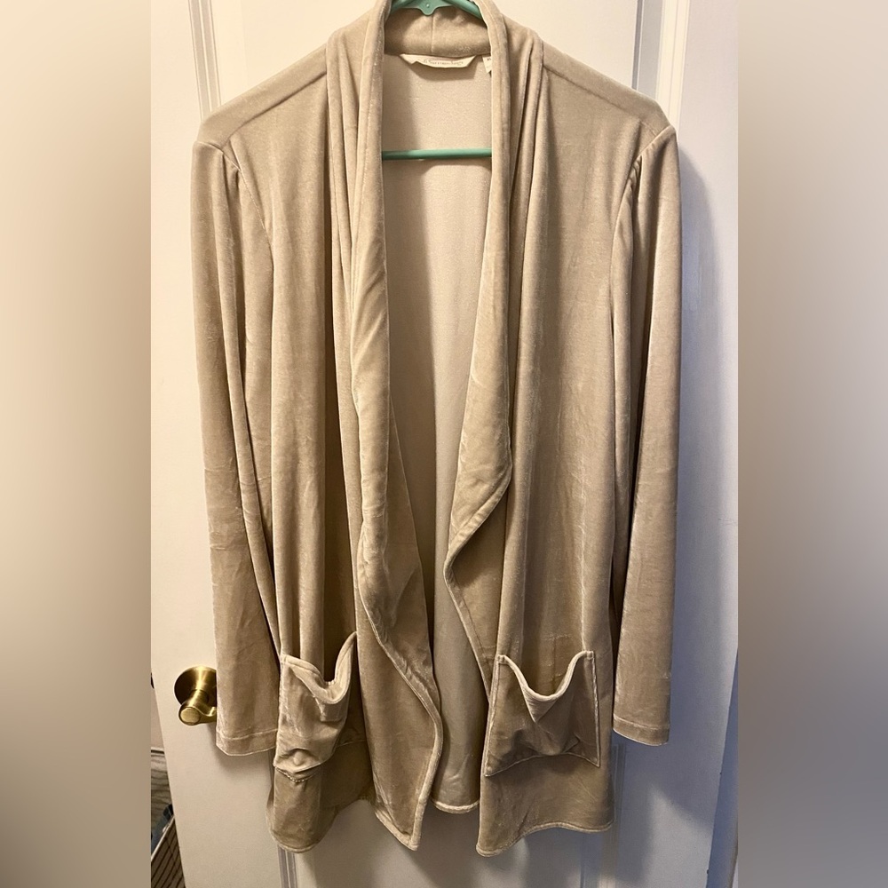 Soft Surroundings Taupe Velvet Blazer
